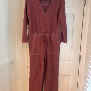 Old Navy Rust Jumpsuit with Button Front